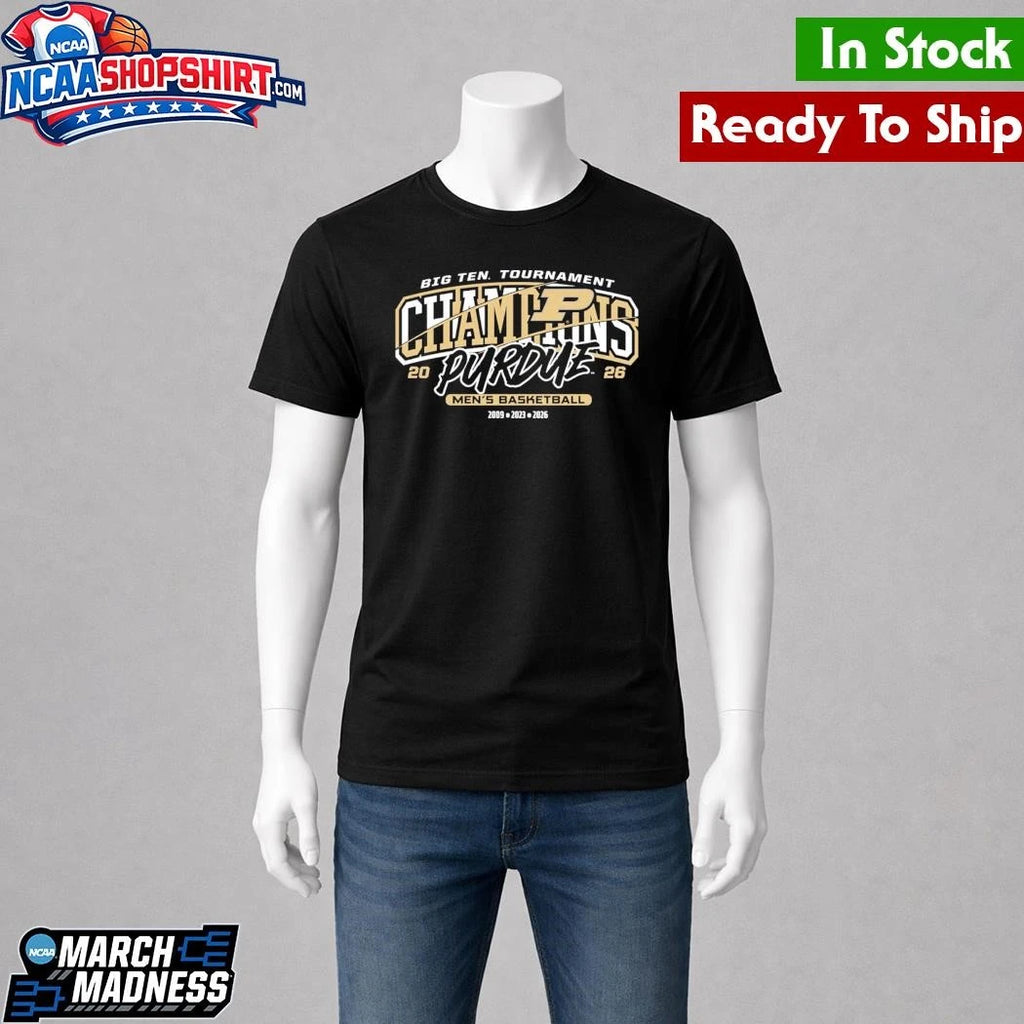 Purdue Boilermakers 2026 Big Ten Men’s Basketball Tournament Champions Banner Shirt