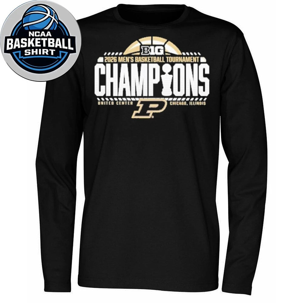 Purdue Boilermakers 2026 Men’s Basketball Tournament Champions United Center Chicago Illinois Logo T-Shirt