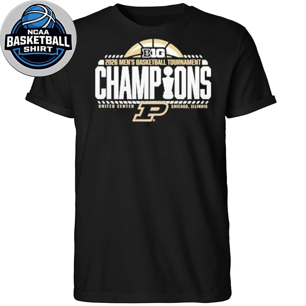 Purdue Boilermakers 2026 Men’s Basketball Tournament Champions United Center Chicago Illinois Logo T-Shirt