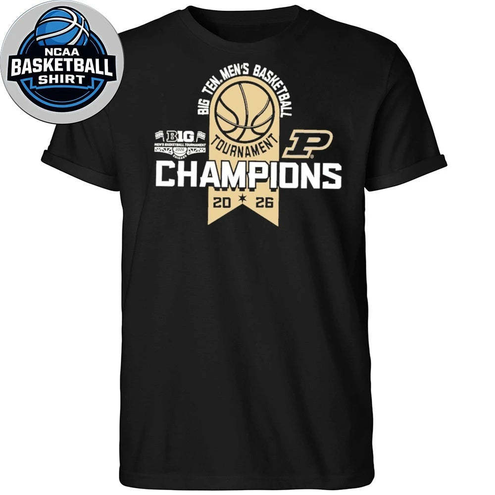 Purdue Boilermakers Big Ten Men’s Basketball Tournament Champions 2026 Logo T-Shirt