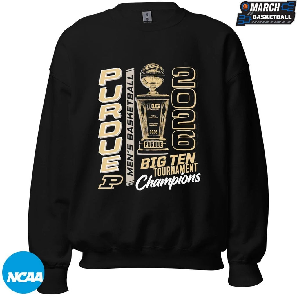 Purdue Boilermakers Men’s Basketball 2026 Big Ten Tournament Champions Trophy T-Shirts