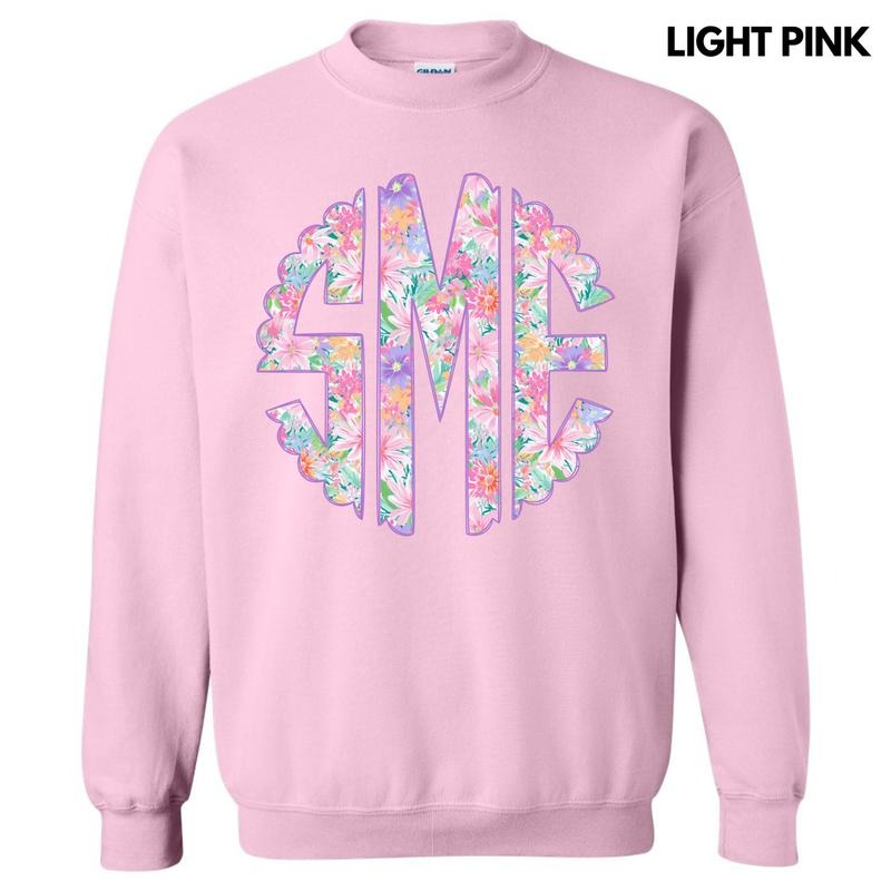 Purple Blossoms Monogram Sweatshirt 'NLB' T-Shirts, Hoodie | HypeCrazeTee.com