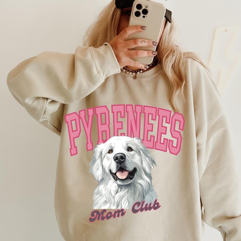 Pyrenees Mom Club Sweatshirt ~ Sweatshirt Unisex Apparel Relaxed Fit Printed in the USA Clothing Womenswear Casual and...