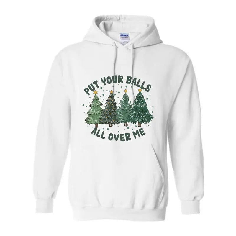 Quirky Christmas Trees Hoodie - Witty and Festive Holiday Graphic for Men's Sweaters, 100% Cotton - Tops, Sweatshirts...