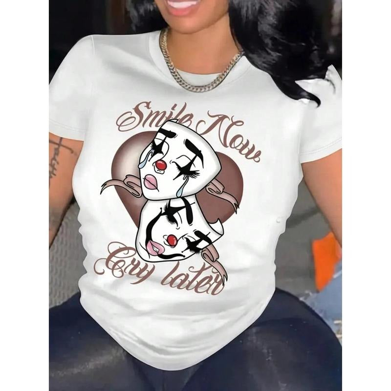 Quirky and Inspiring T - Shirt: Embrace a Positive Vibe with the "Smile Now Cry Later" Design - Ideal for Those Seeking a...
