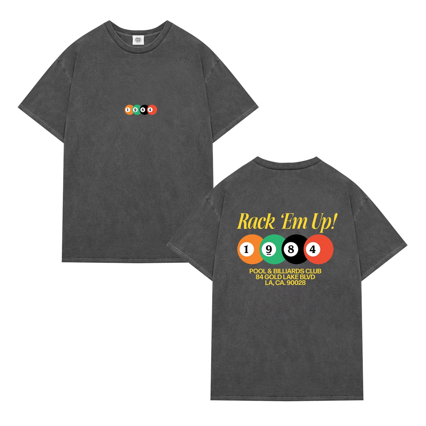 Vice 84 'Rack 'Em Up' Vintage Washed Tee - Black