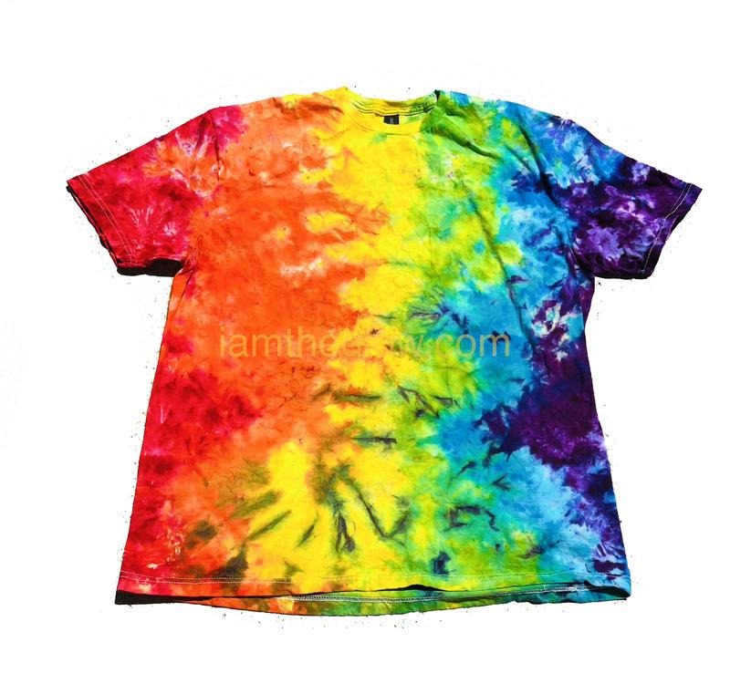 RAINBOW BRIGHTT Hand Dyed Tie Dye T-Shirt Casual 100% Cotton True to Size Summer Casual Short Sleeve Crew Neck