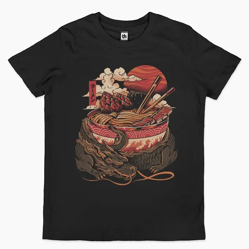 RAMEN DRAGON T-SHIRT, Men Summer Fashion Cotton, Cotton Menswear, S to 3XL Soft Top Hoodie, Sweatshirt | HypeCrazeTee.com