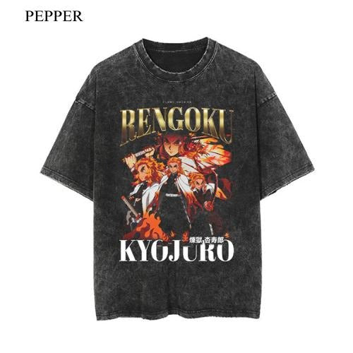 RENGOKU VINTAGE OVERSIZE T-SHIRT, MEN SHORTSLEEVE T-SHIRT, ANIME UNISEX T-SHIRT Menswear Top Hoodie, Sweatshirt