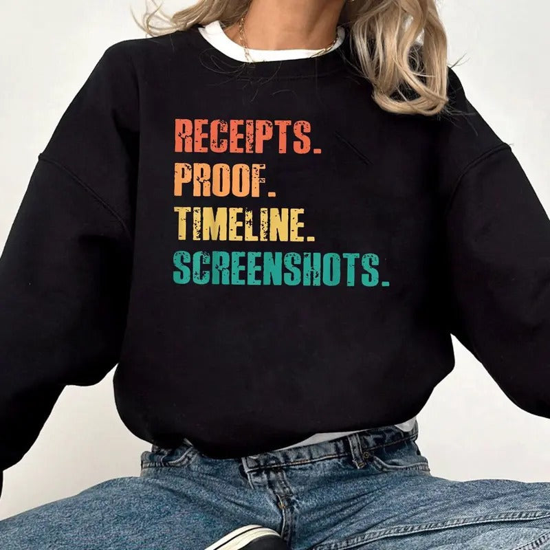 RHOSLC Receipts Proof Sweatshirt: Bravo Gift Inspired by Real Housewives of Salt Lake City - Get Your Timeline...