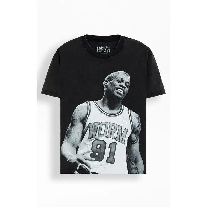 RODMAN BRAND Men's Candid Dennis Graphic Oversized T-Shirt - Multicolor Hoodie, Sweatshirt | HypeCrazeTee.com