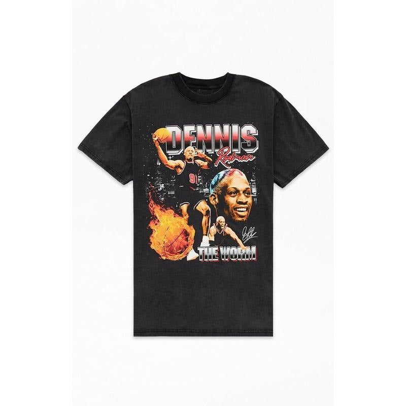 RODMAN BRAND Men's On Fire T-Shirt - Multicolor Hoodie, Sweatshirt | HypeCrazeTee.com