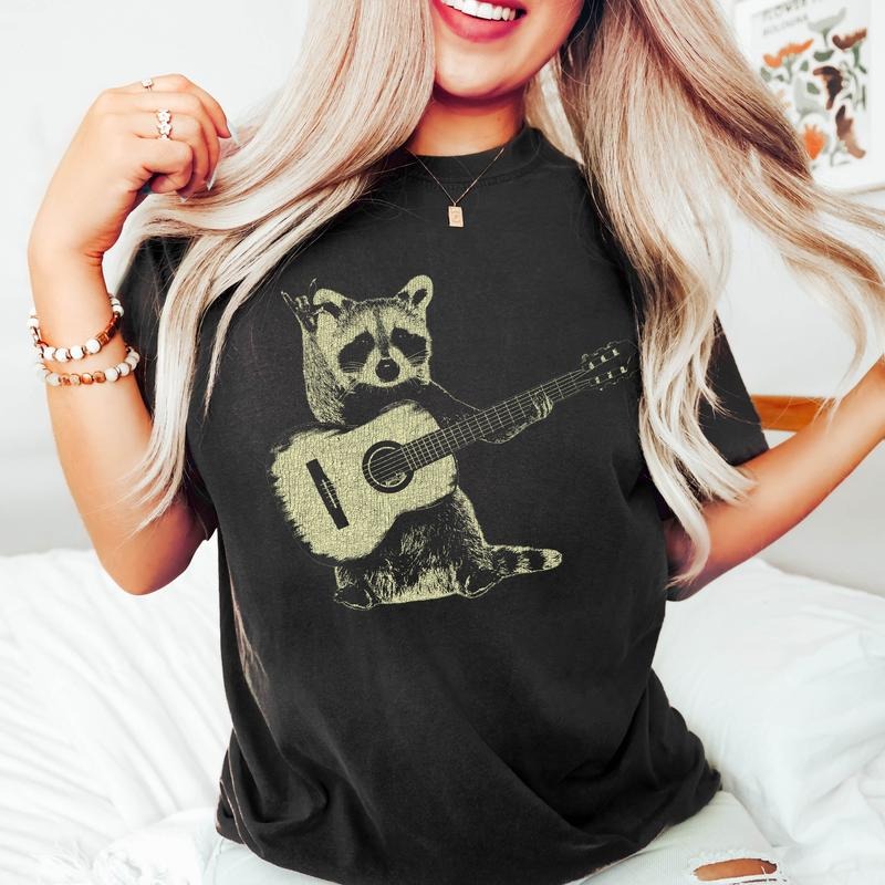 Raccoon Playing Guitar T-shirt Hoodie, Sweatshirt | HypeCrazeTee.com