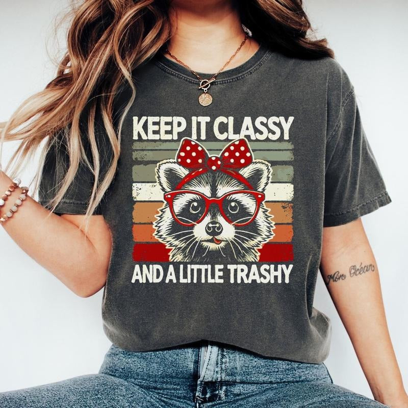 Raccoon Shirt, Funny Graphic Shirt, Keep It Classy, Raccoon Meme Shirt, Classy Shirt Hoodie, Sweatshirt | HypeCrazeTee.com