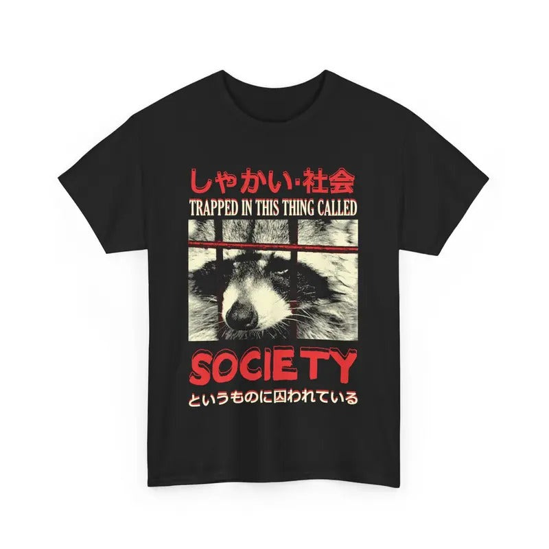 Raccoon Society Japanese T-Shirt Hoodie, Sweatshirt | HypeCrazeTee.com