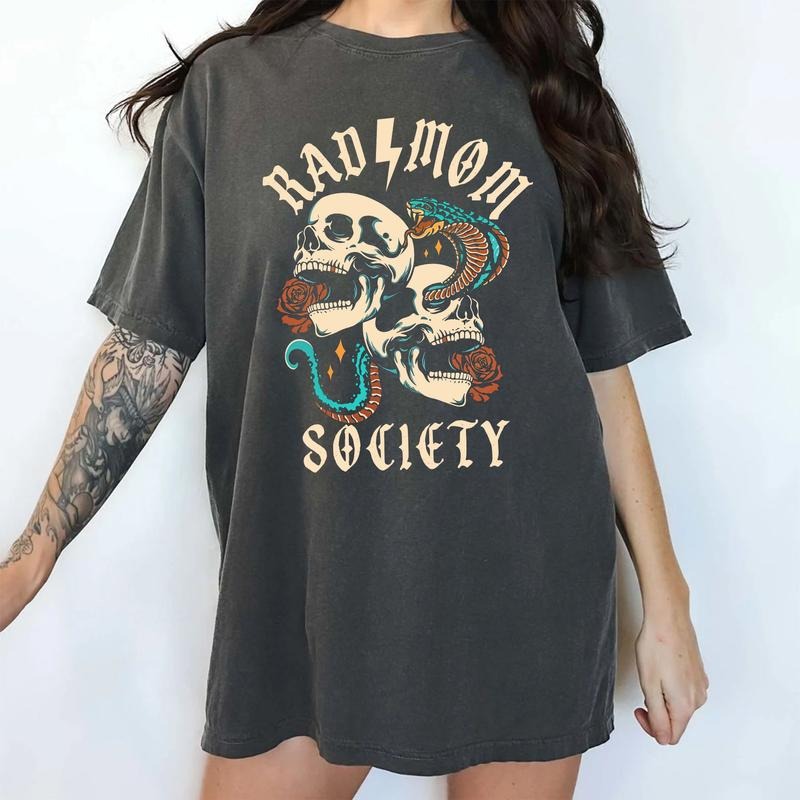 Rad Mom Society Shirt Comfort Colors Shirt, Cool Mommy Club Tee, Vintage Skull Shirt For Mom, Mom of Boys Tee, Gift For...