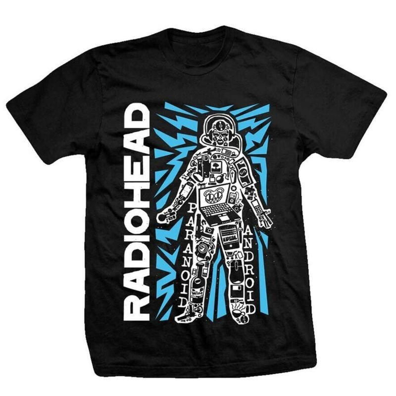 Radiohead Robot Retro 90s Classic Rock T-shirt Black Tee New Hoodie, Sweatshirt | HypeCrazeTee.com