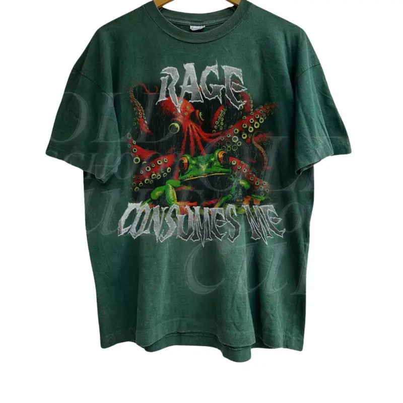 Rage Consumes Me Horror Frog Vintage Shirt Frog Horror Retro Y2k Frog Pond Shirt Nostalgia Gothic Shirt T-Shirts, Hoodie, Sweatshirt