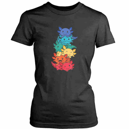 Rainbow Axolotl Cute Axolotl Anime Womens T-Shirt Tee