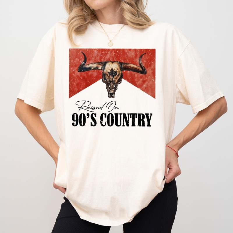 Raised On 90's Country Comfort Colors Shirt, Retro Western Country T-shirt, Vintage Southern 1990s Graphic Tee, Country...