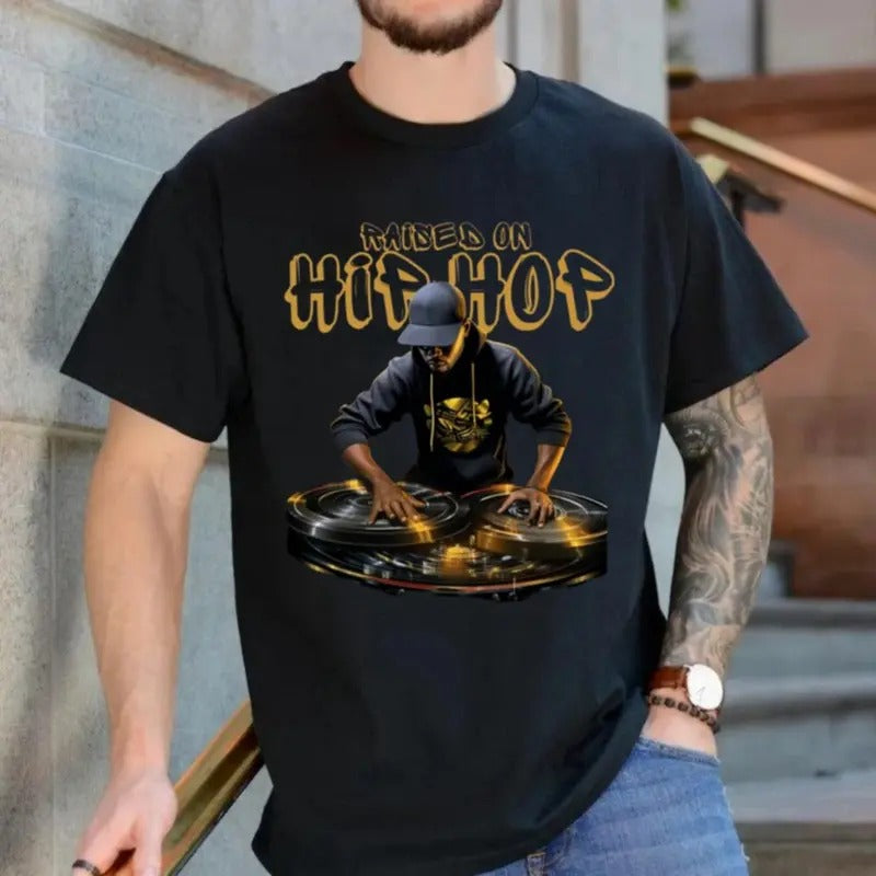 Raised On Hip Hop Shirt, Hip Hop Dj 50th Anniversary Graphic T Shirt, Gift For Fan, Unisex Short Sleeve Tee Hoodie,...