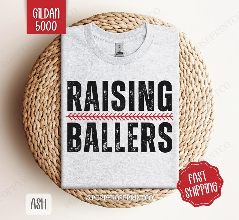 Raising Ballers Baseball Mom Gildan Tshirt, Sports Mom Tshirt, Raising Ballers Tshirt, Baseball Mom Game Day Hoodie,...
