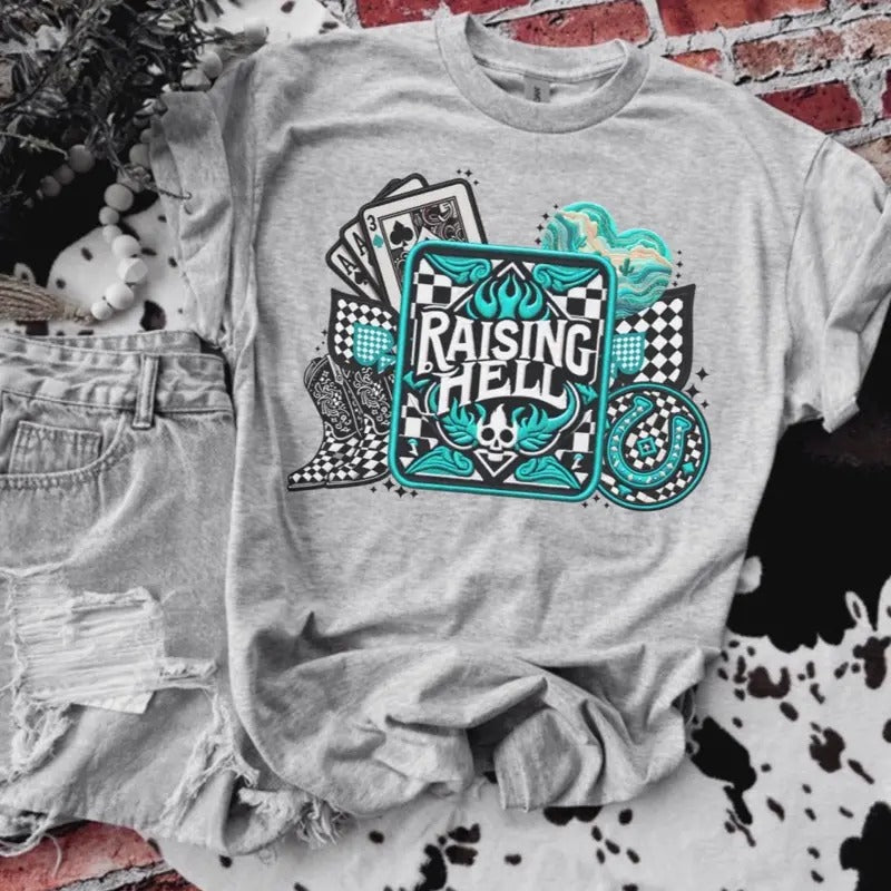 Raising Hell Shirt Bleached Shirt Gildan T-Shirts, Hoodie, Sweatshirt