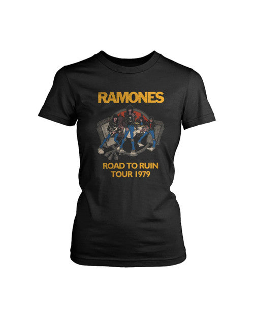 Ramones Road To Ruin Tour Concert Women's T-Shirt Tee