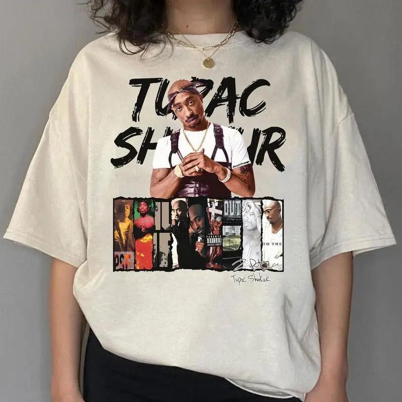 Rapper Hip Hop T Shirt, 2pac Rapper Shirt, Hip Hop 90s Tee, Unisex Short Sleeve Tee Hoodie, Sweatshirt | HypeCrazeTee.com