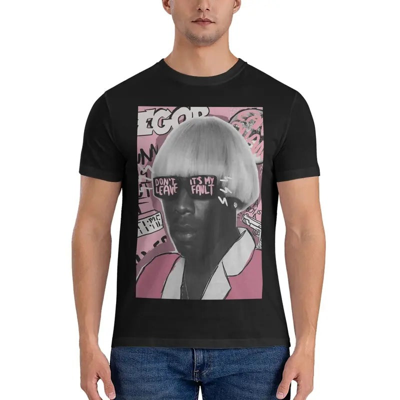 Rapper Tyler, The Creator Shirt Men's Basic Short Sleeve T-Shirt, Casual, Classic Fashion Cotton Underwear Shirt...
