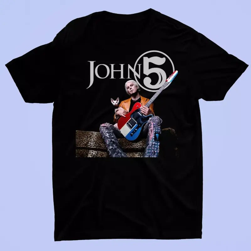 Rare John 5 Cat Funny Short Sleeve Black All Size Shirt T-Shirts, Hoodie, Sweatshirt