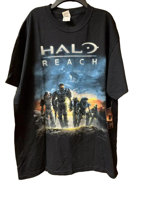 Rare New Halo Reach Gaming Mens XL Black Short Sleeve Crewneck T Shirt Cotton Menswear Hoodie, Sweatshirt | HypeCrazeTee.com