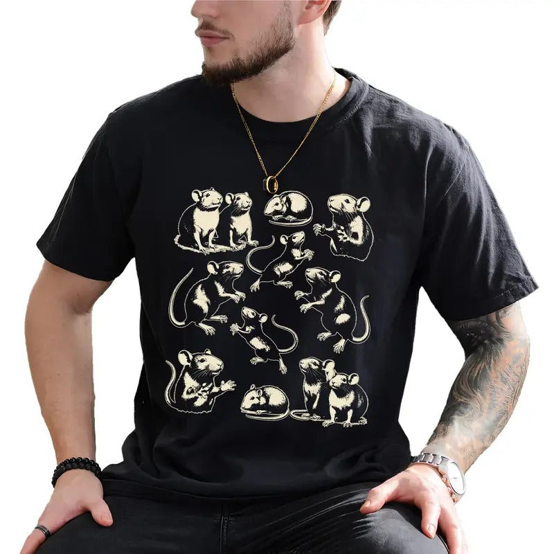 Rats Vintage 90s Medieval Rat Retro Mouse Shirt Rat Lover Him T-Shirts, Hoodie, Sweatshirt