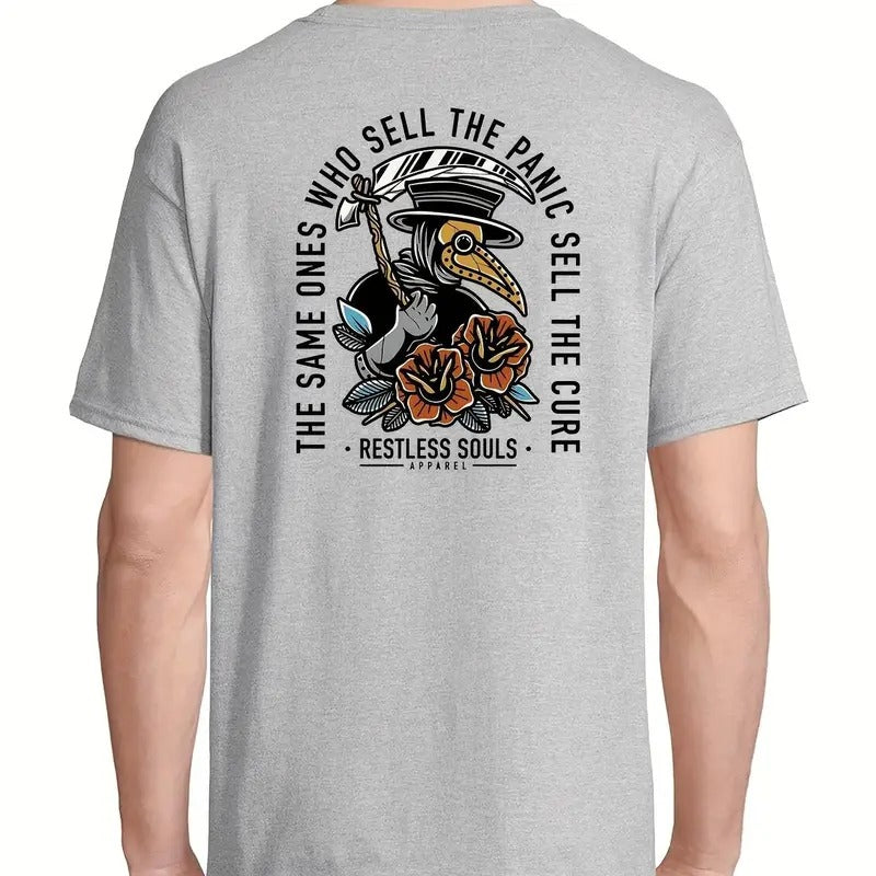 Raven Doctor Art T-Shirt, Restless Soul, Sell The Panic Sell The Cure, Casual Tee Hoodie, Sweatshirt | HypeCrazeTee.com