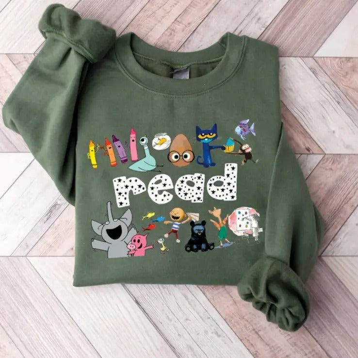 Read Children's Books Teacher Sweatshirt, Teacher Life Shirt, Teacher Shirt, Kindergarten Shirt Gift For Teacher, Read...