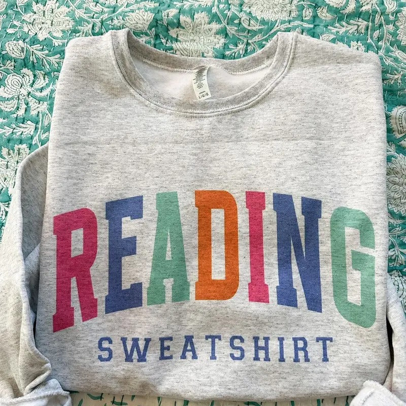 Reading Sweatshirt Colorful T-Shirts, Hoodie | HypeCrazeTee.com