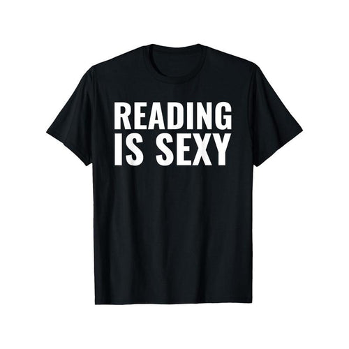 "Reading is Sexy" T-Shirt, 100% Cotton, Casual Crew Neck, Short Sleeve, All-Season, Comfortable Printed Tee for Men &...