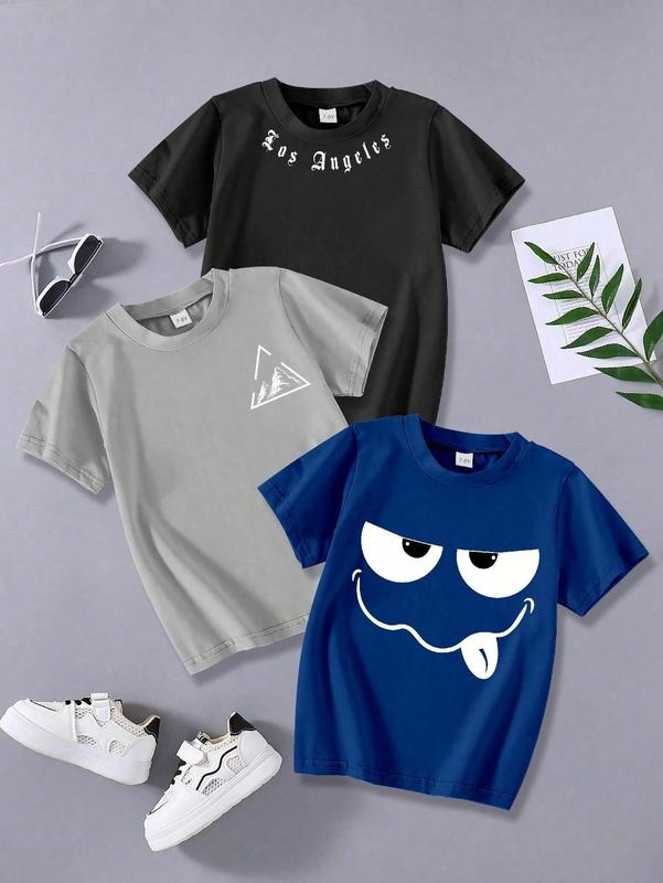Ready Stock 7-15Y Kid Boys Short Sleeve Graphics Tee,3 Packs 424100001 Shirt Outfit Hoodie, Sweatshirt | HypeCrazeTee.com