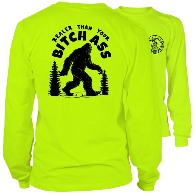 Realer Than You - Long Sleeve Safety Hi-Vis T-Shirt Jersey Menswear For Blue Collar Workers | Funny, Sarcastic | Graphic...