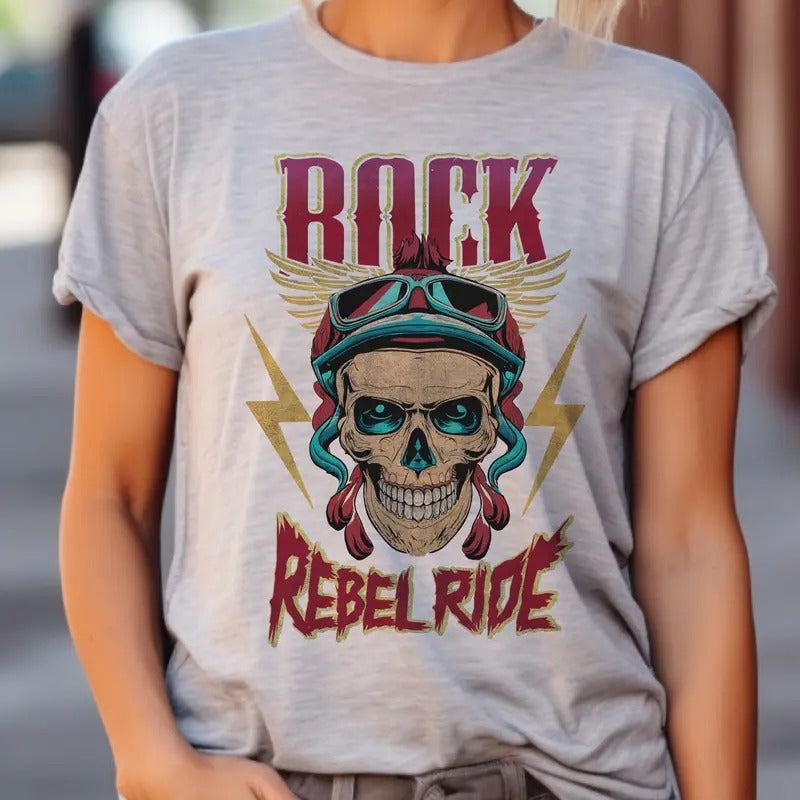 Rebel Rock and Roll Tees Rock and Roll Concert Tshirts Skull Rocker T-Shirts Hoodie, Sweatshirt | HypeCrazeTee.com