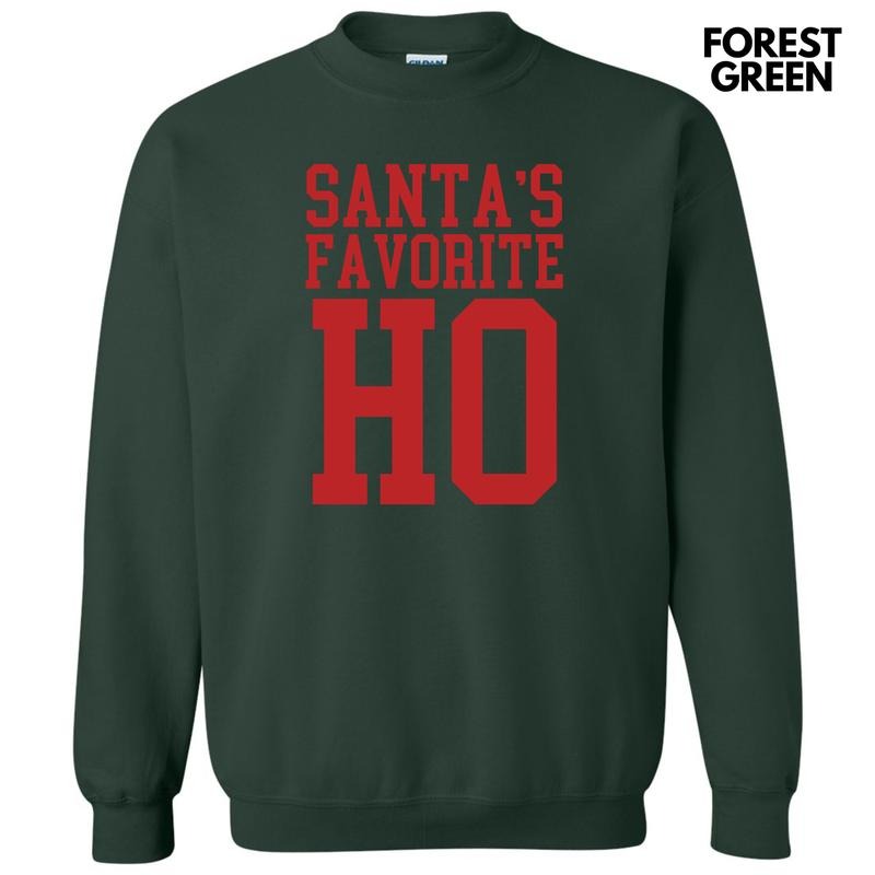 Red - Santa's Favorite Ho Sweatshirt 'NLB' T-Shirts, Hoodie | HypeCrazeTee.com
