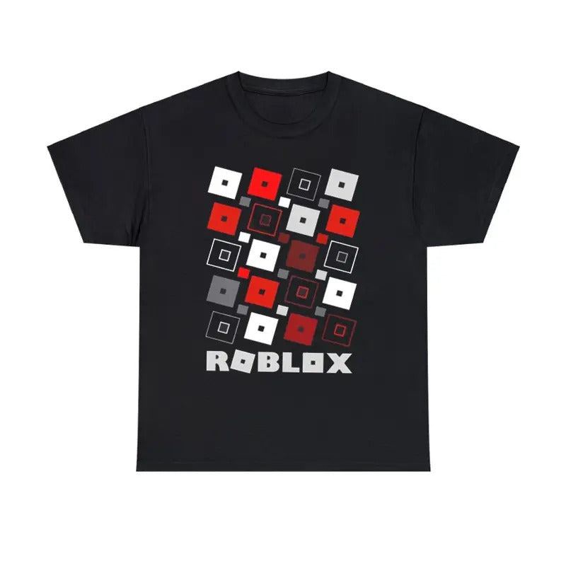 Red Block Pattern T-Shirt Online Gaming Inspired Graphic Tee Hoodie, Sweatshirt | HypeCrazeTee.com