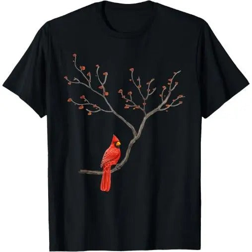 Red Cardinal Bird Lovers Birdwatching Birding Vintage T-Shirt Made in USA Hoodie, Sweatshirt | HypeCrazeTee.com