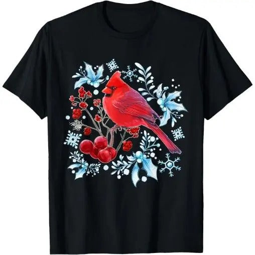 Red Cardinal Bird Lovers Birdwatching Christmas Bird T-Shirt Made in USA Hoodie, Sweatshirt | HypeCrazeTee.com