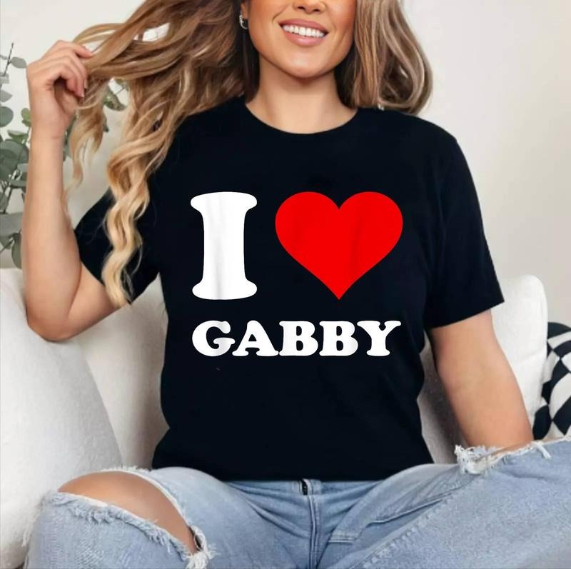 Red Heart I Love Gabby T-Shirt | Cotton 100%, Crewneck, Top Womenswear Hoodie, Sweatshirt | HypeCrazeTee.com