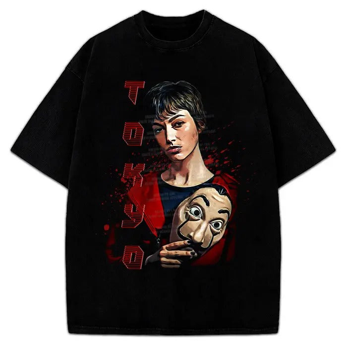 Red Hoodie Japanese Character Drawing Custom Streetwear Graphic Design T-Shirt Crewneck Cotton Sweatshirt | HypeCrazeTee.com