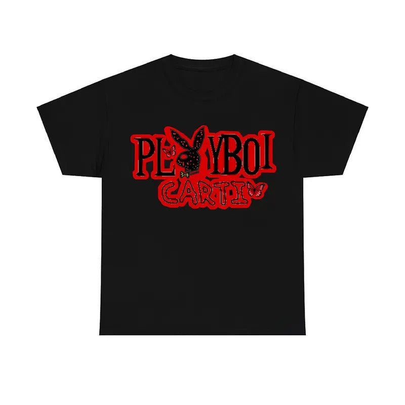 Red Playboiii 2025 T-Shirt Cartii Fans Black Tee Hoodie, Sweatshirt | HypeCrazeTee.com