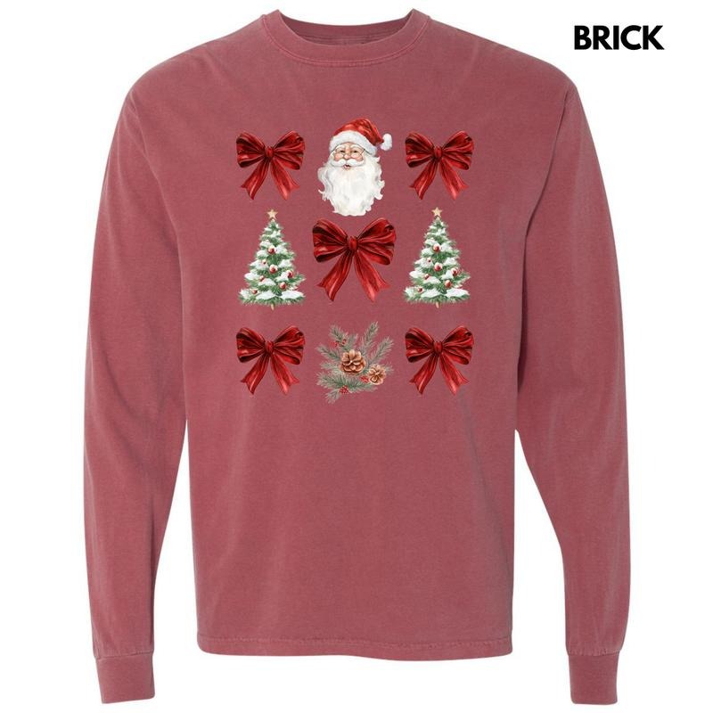 Red Santa Collage Long Sleeve Comfort Colors T-Shirt 'NLB' Hoodie, Sweatshirt | HypeCrazeTee.com