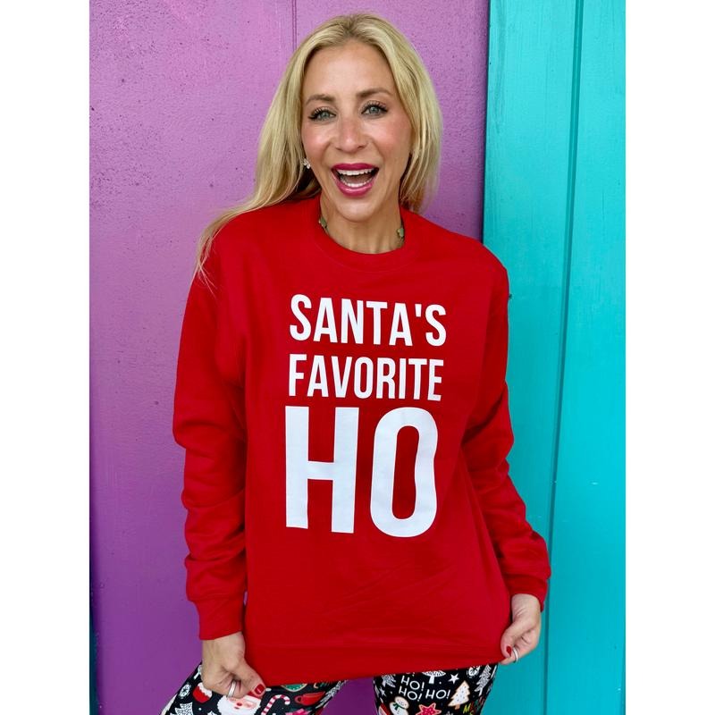 Red Santa's Favorite Ho Sweatshirt T-Shirts, Hoodie | HypeCrazeTee.com