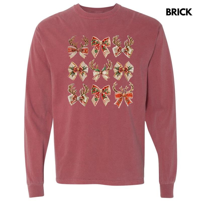 Reindeer Coquette Collage Long Sleeve Comfort Colors T-Shirt 'NLB' Hoodie, Sweatshirt | HypeCrazeTee.com